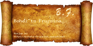 Boháts Fruzsina névjegykártya